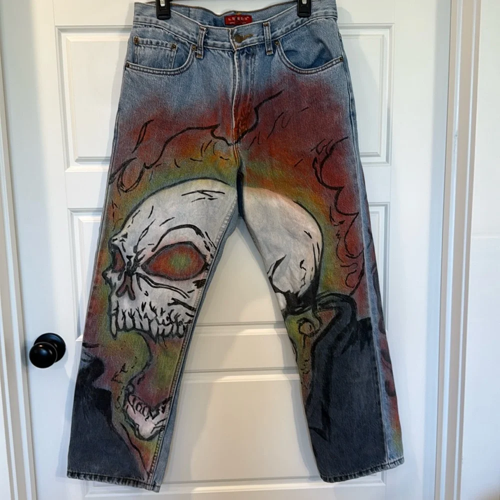 Airbrushed ghost rider Denim Jeans 31